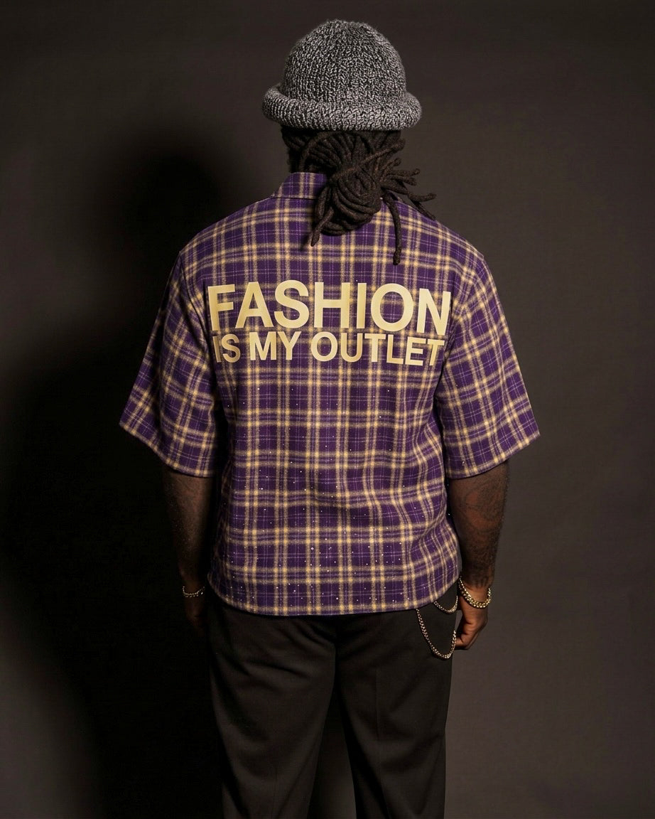 Fashion Is My Outlet – Royal Grape Plaid T-Shirt