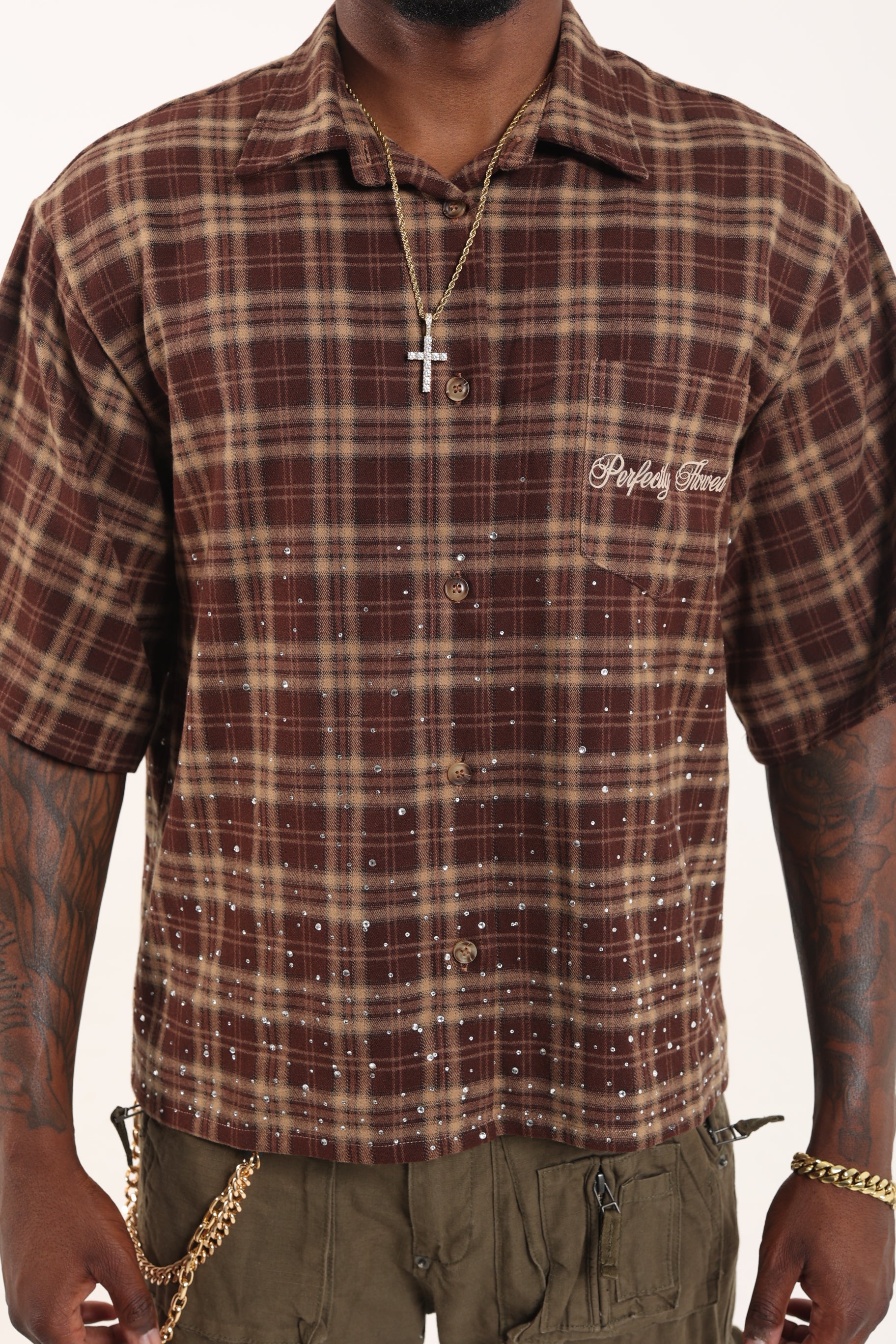 Fashion Is My Outlet – Mocha Dust Plaid T-Shirt