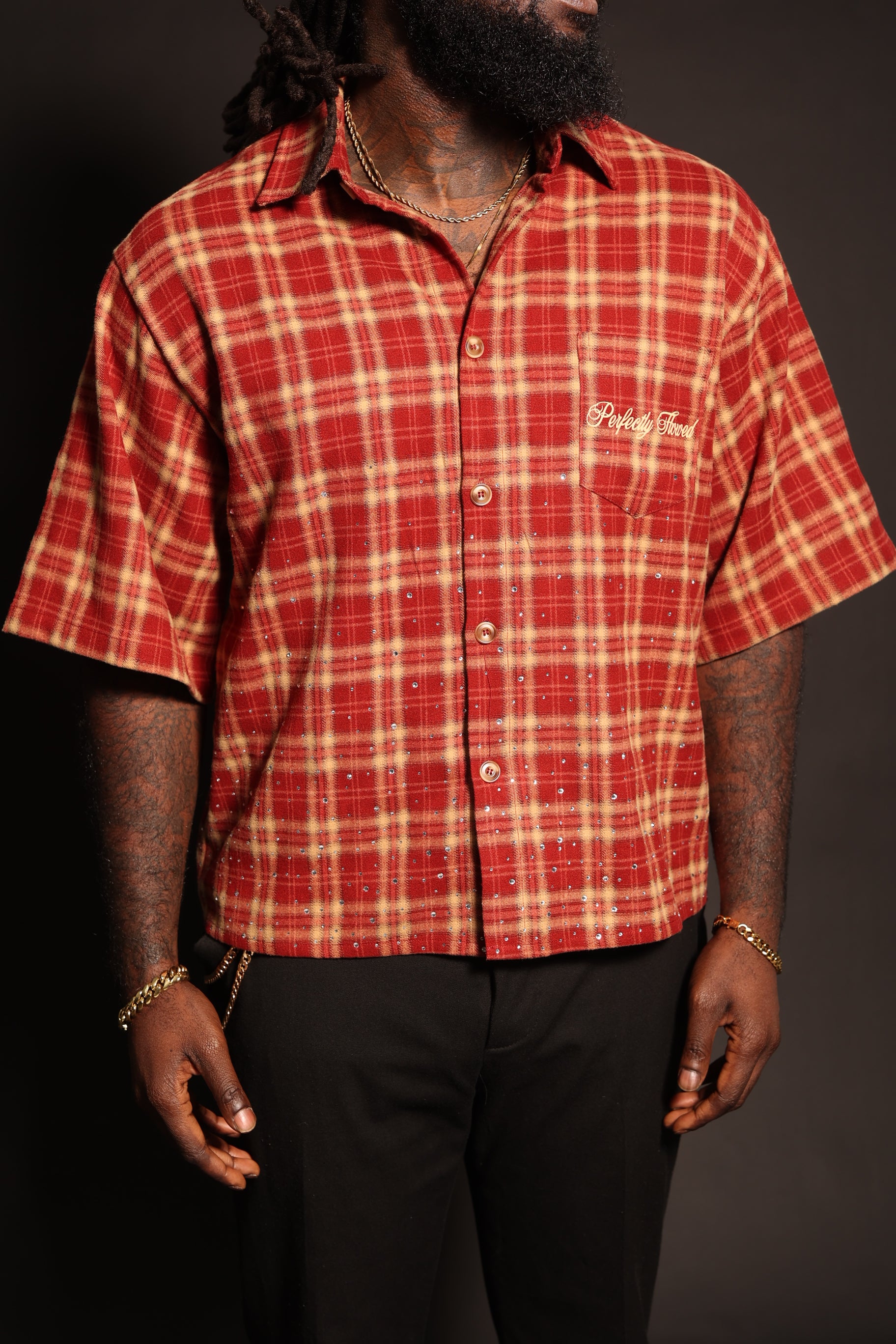 Fashion Is My Outlet – Crimson Heat Plaid T-Shirt