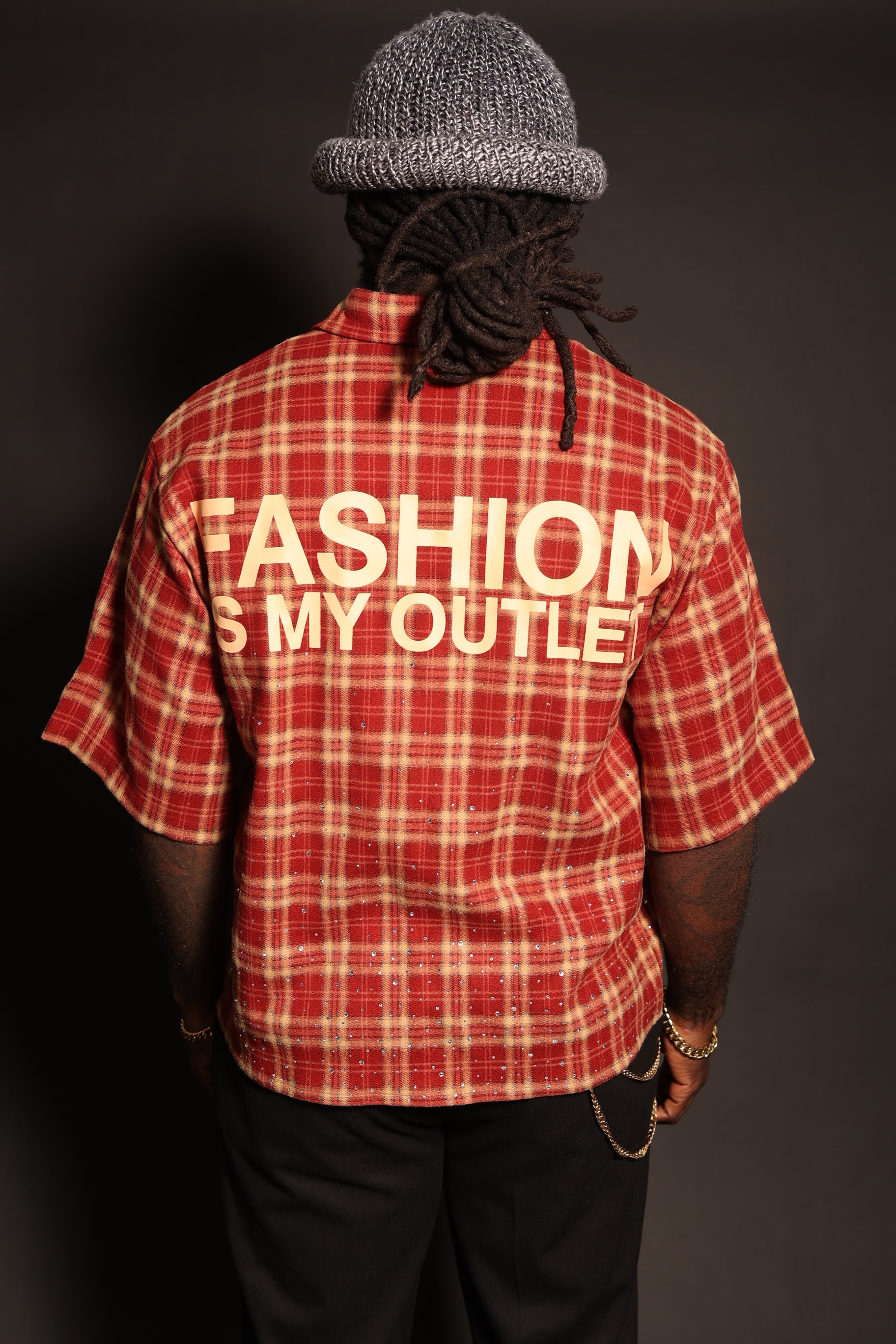 Fashion Is My Outlet – Crimson Heat Plaid T-Shirt