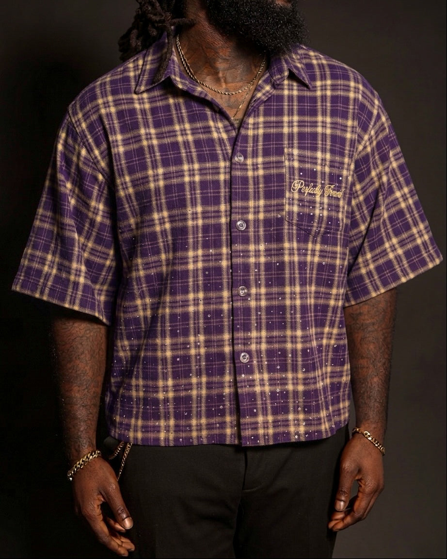 Fashion Is My Outlet – Royal Grape Plaid T-Shirt